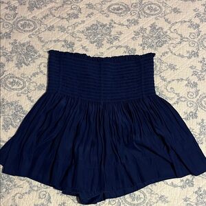 Navy Blue Satin KOCH Shorts